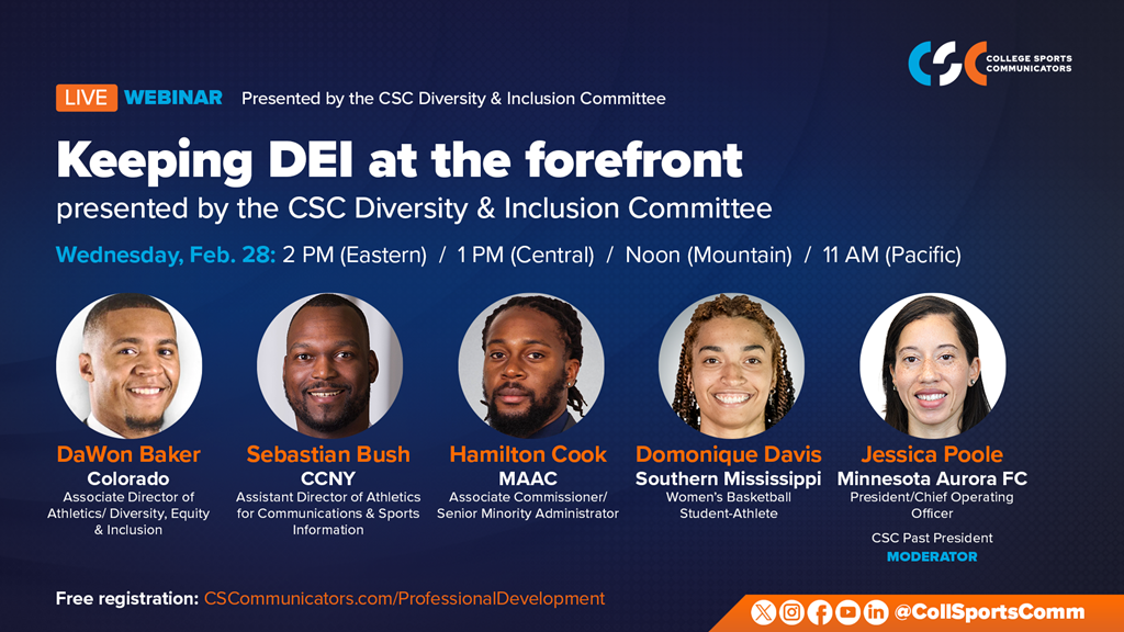 Free Live Webinar: Keeping DEI at the forefront, presented by the CSC Diversity & Inclusion Committee — Feb. 28 at 2 PM (ET)